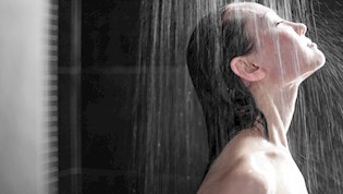 woman in the shower